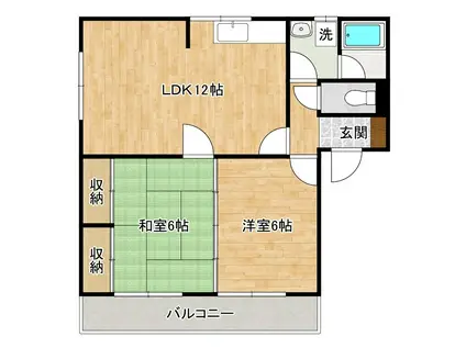 ファミールタカハシ第1ビル(2LDK/1階)の間取り写真