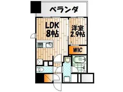 グランフォーレ小倉シティタワー(1LDK/7階)の間取り写真
