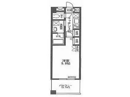 ラ・クールさいたま(1K/4階)の間取り写真