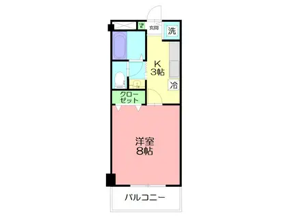 ブランシュ(1K/3階)の間取り写真