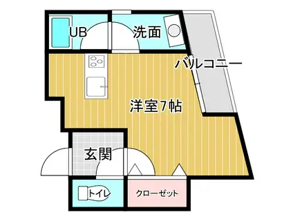 プティパレ(1SK/1階)の間取り写真