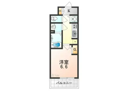 S-RESIDENCE堺湊駅前AZURE(1K/14階)の間取り写真