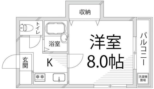 頼安コーポ(1K/2階)の間取り写真