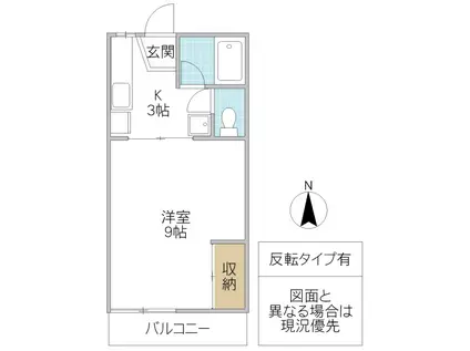 ザ・ドリームI棟(1K/1階)の間取り写真