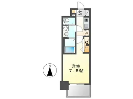 S-RESIDENCE堀田(1K/13階)の間取り写真