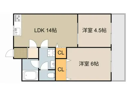ウインド・ヒル香里I(2LDK/7階)の間取り写真