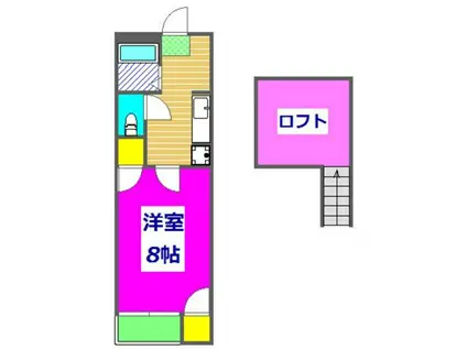 メゾン九品寺壱番館(1K/2階)の間取り写真