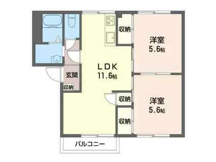 フレグランスYKI(2LDK/2階)の間取り写真