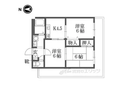 サンモール新大宮(3DK/2階)の間取り写真