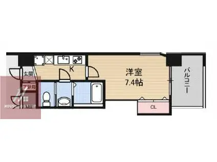 LUXE鶴見(1K/8階)の間取り写真