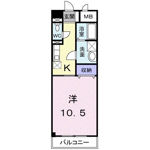 グランディール太田A(1K/1階)の間取り写真