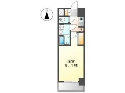 エスレジデンス名駅ウエスト(1K/7階)の間取り写真