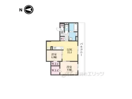 ヌーベル・ヴィ―侍従池(2LDK/3階)の間取り写真