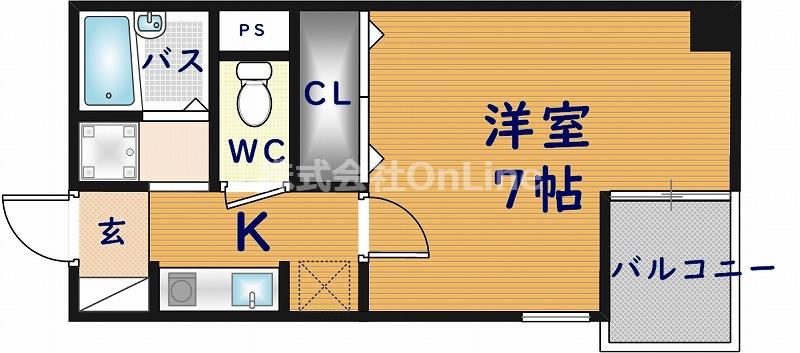 山中ビル(1K/4階)の間取り写真