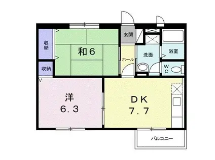 ピュアアネックス(2DK/2階)の間取り写真