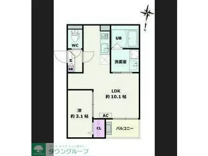 JACK MOTOHOSHIZAKII(1LDK/2階)の間取り写真