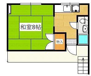 霜山ビル(1K/2階)の間取り写真