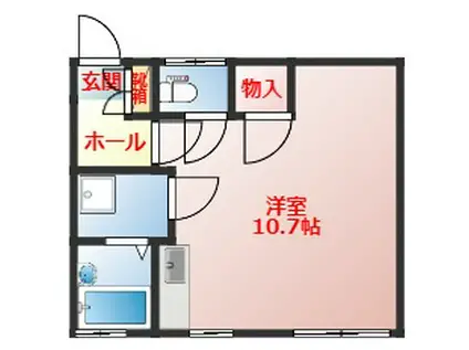 MSハイツ(ワンルーム/1階)の間取り写真