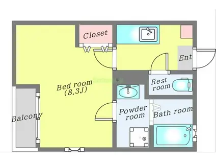 クレフラスト長町1丁目駅前(1K/1階)の間取り写真