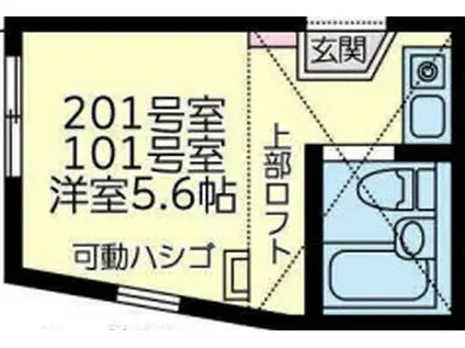ユナイト保土ヶ谷グローラルオーラ(ワンルーム/2階)の間取り写真