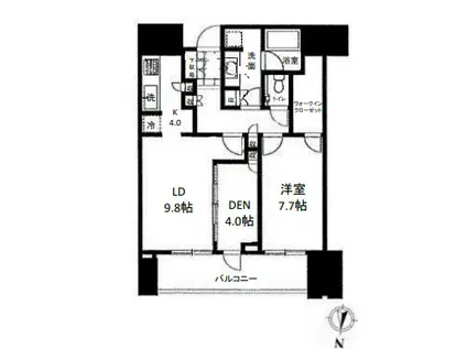 赤坂タワーレジデンスTOP OF THE HILL(1LDK/17階)の間取り写真