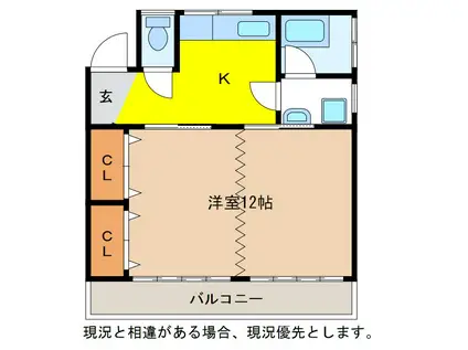 正和マンション(1K/2階)の間取り写真