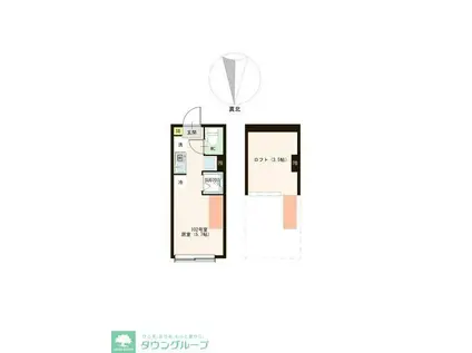 ハーモニーテラス都立家政(ワンルーム/1階)の間取り写真