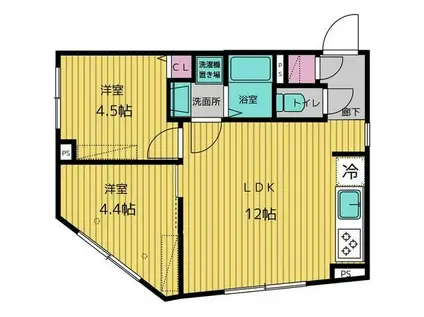 練馬レーベル(2LDK/4階)の間取り写真