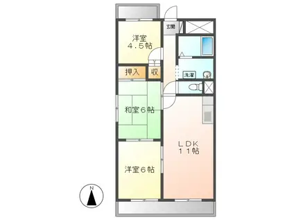 リバティビルディング(3LDK/3階)の間取り写真