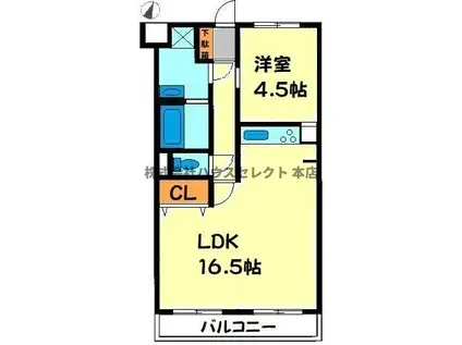 綴マンション(1LDK/1階)の間取り写真