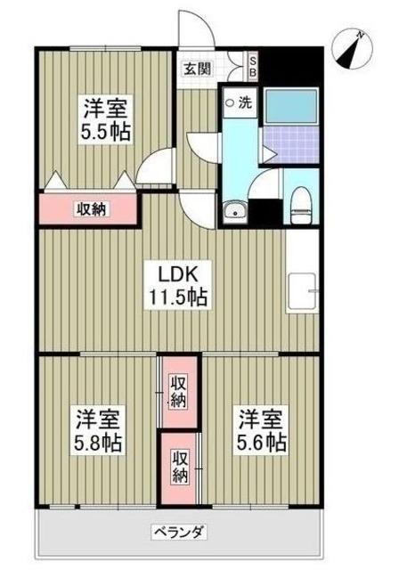 ラ・スペース(3LDK/3階)の間取り写真