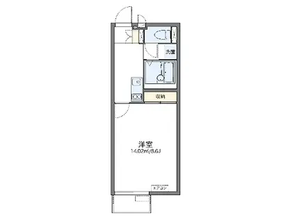 セレッサ(1K/1階)の間取り写真