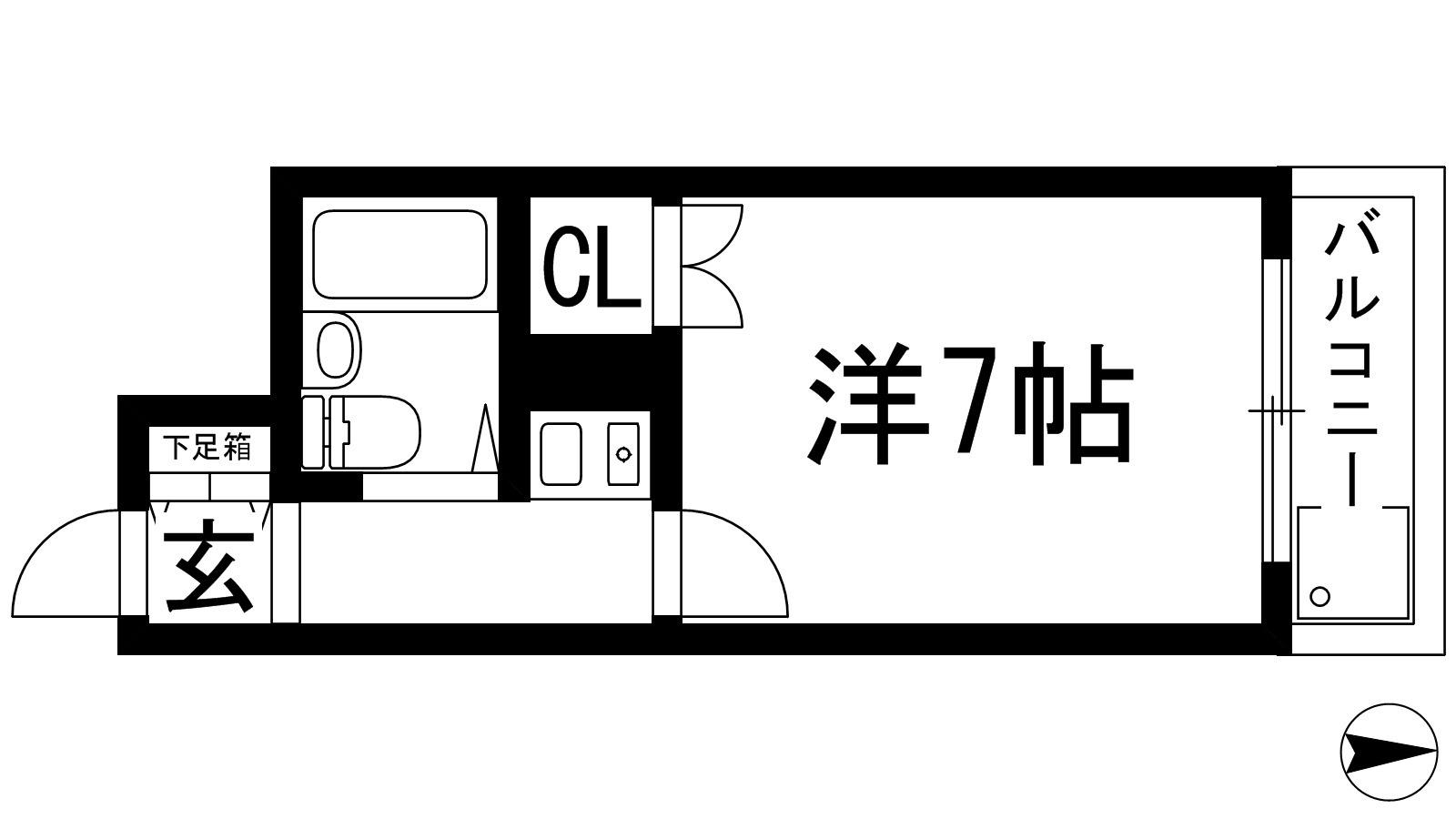 エルベラーノ宝塚(1K/3階)の間取り写真
