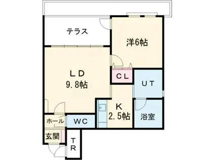 フロスティームーンA(1LDK/2階)の間取り写真