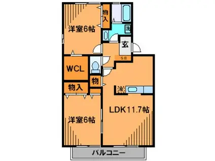 メゾンエトワール(2LDK/1階)の間取り写真
