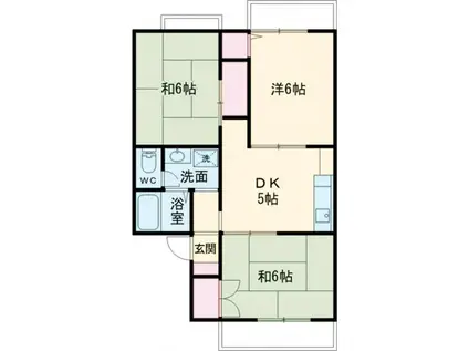 ガーデンパレス宮下A棟(3DK/1階)の間取り写真