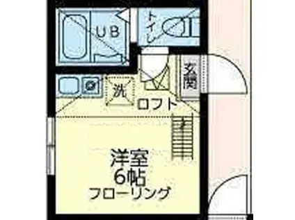 ユナイト山手イリアマリニン(ワンルーム/2階)の間取り写真