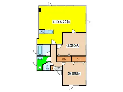 マルクビル(2LDK/3階)の間取り写真