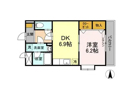 アメニティ富里(1DK/3階)の間取り写真