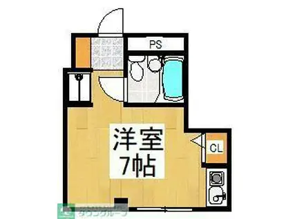 岡田ビル(ワンルーム/2階)の間取り写真