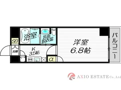 レジュールアッシュPREMIUM TWIN-II(1K/14階)の間取り写真