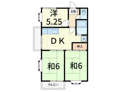 フジロイヤルハイツB館(3DK/2階)の間取り写真