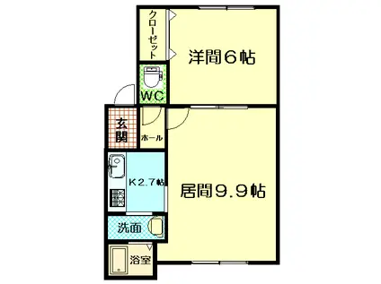 リバティ常盤(1LDK/1階)の間取り写真