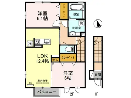 エタン・リジエール(2LDK/2階)の間取り写真