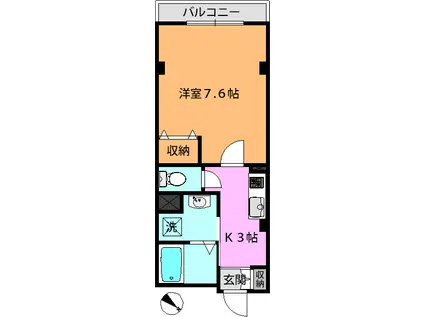 早稲田ハイツ(1K/2階)の間取り写真