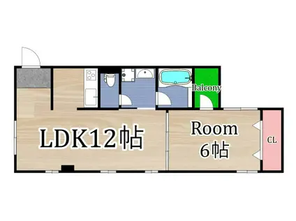広崎マンション(1LDK/3階)の間取り写真