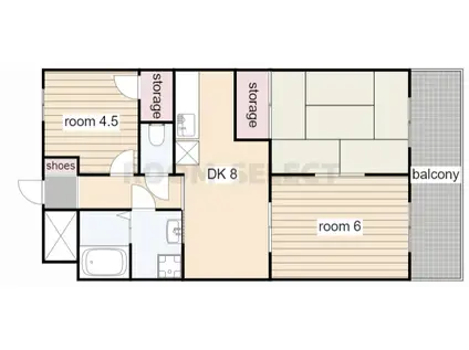フローワード岩塚(3DK/3階)の間取り写真