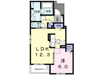 FIORE(1LDK/1階)の間取り写真