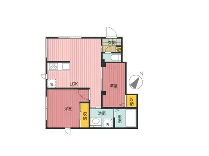 MAGNOLIA(2LDK/1階)の間取り写真