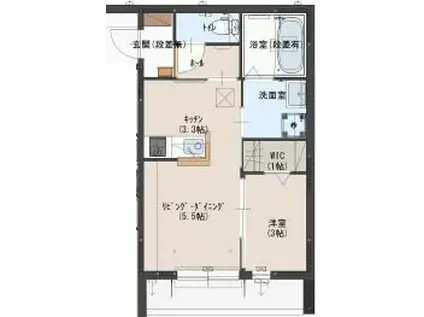 グランドゥール壱町田(1LDK/2階)の間取り写真